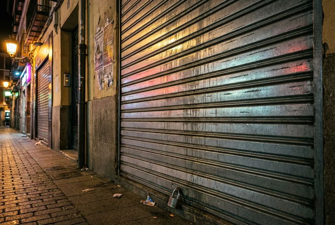 Cierre metálico enrollable instalado en local comercial de Ripollet